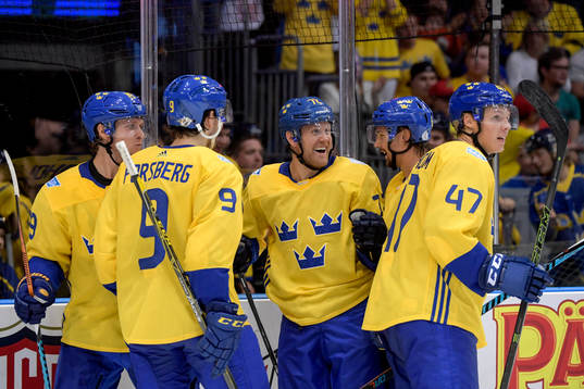 Sveriges Nicklas Bäckström, Filip Forsberg, Patric