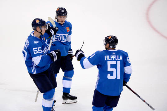 Finlands Rasmus Ristolainen, Mikael Granlund och Valtteri