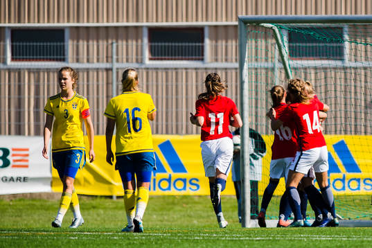 Norges spelare jublar