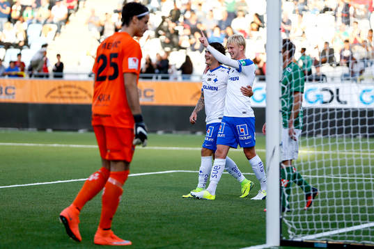 Norrköpings Karl Holmberg och David Moberg Karlsson jublar