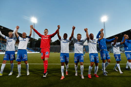 Norrköpings spelare jublar