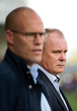 Sundsvalls tränare Joel Cedergren och Roger Franzen