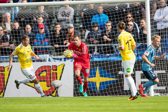Falkenbergs Stefan Rodevåg och Djurgårdens målvakt