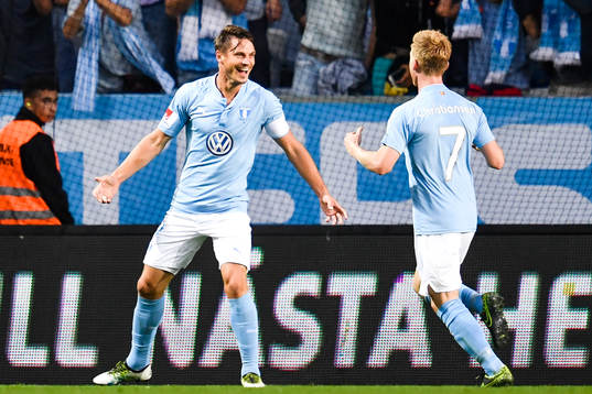 Malmö FFs Markus Rosenberg och Anders Christiansen jublar