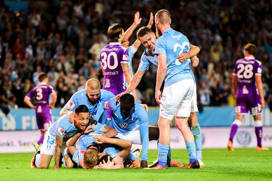 Malmö FFs Yoshimar Yotún, Anton Tinnerholm , Jo Inge