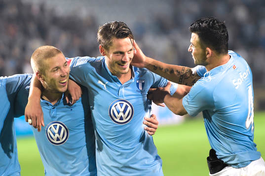 Malmö FFs Anton Tinnerholm , Markus Rosenberg och Behrang