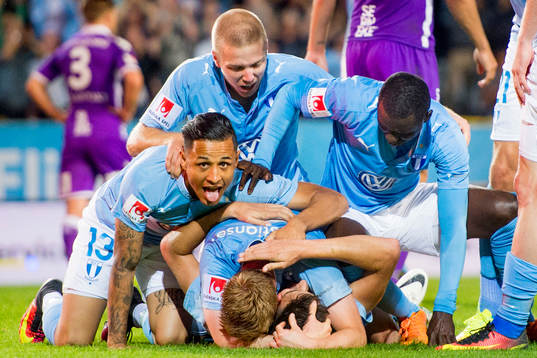 Malmö FFs Yoshimar Yotún, Anton Tinnerholm, Enock Kofi