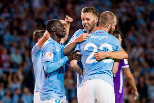 Malmö FFs Enock Kofi Adu, Kari Arnason och Jo Inge Berget