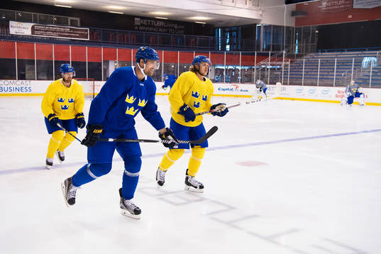 Daniel Sedin, Patrik Berglund och Carl Hagelin