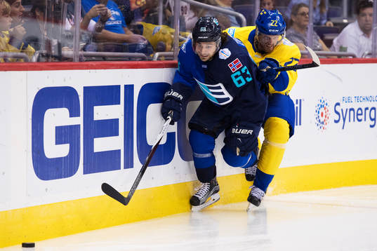 Europas Mats Zuccarello och Sveriges Daniel Sedin