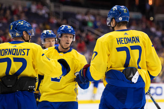 Sveriges Patric Hörnqvist, Nicklas Bäckström och Victor