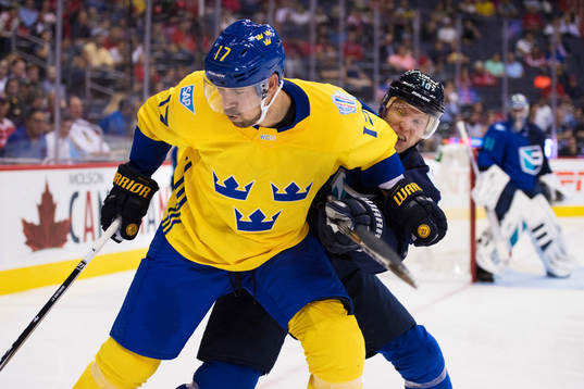 Sveriges Patrik Berglund och Europas Christian Ehrhoff