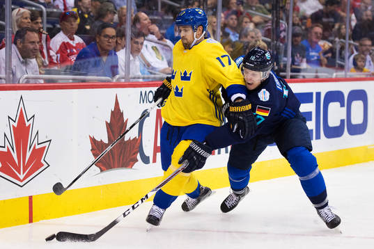 Sveriges Patrik Berglund och Europas Christian Ehrhoff
