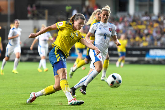 Sveriges Pauline Hammarlund och Slovakiens Jana Vojtekova