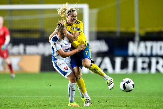 Slovakiens Dominika Skorvankova och Sveriges Lisa Dahlkvist