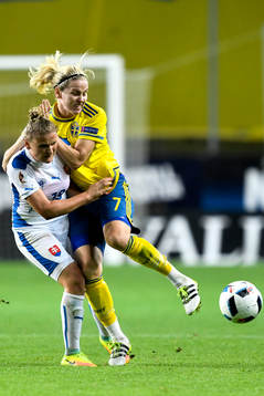 Slovakiens Dominika Skorvankova och Sveriges Lisa Dahlkvist