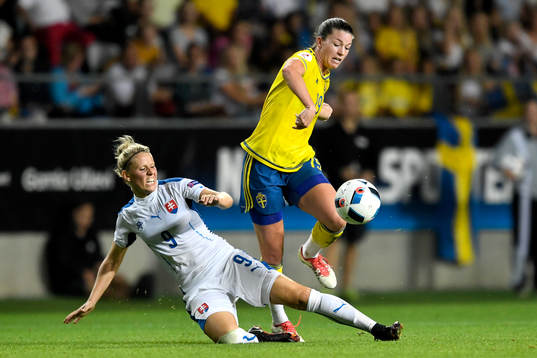 Slovakiens Jana Vojtekova och Sveriges Pauline Hammarlund