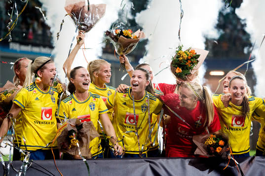 Sveriges Olivia Schough, Hanne Gråhns, Sofia Jakobsson,