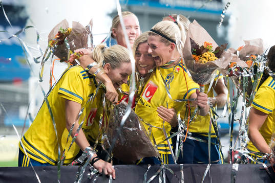 Sveriges Lisa Dahlkvist, Linda Sembrant och Olivia Schough