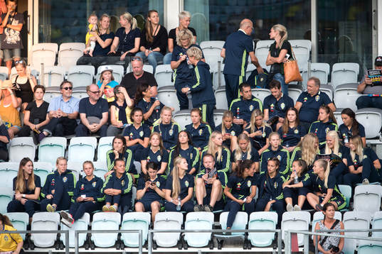 Sveriges U20-landslag på läktaren