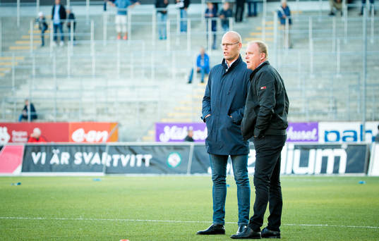 Sundsvalls tränare Joel Cedergren och tränare Roger