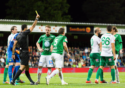 Jönköpings Fredric Fendrich tilldelas gult kort