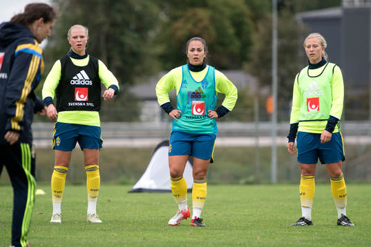 Sveriges Ellen Löfqvist, Michelle de Jongh, Rebecka