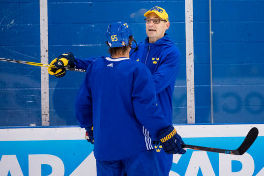 Sveriges assisterande tränare Peter Popovic och Erik