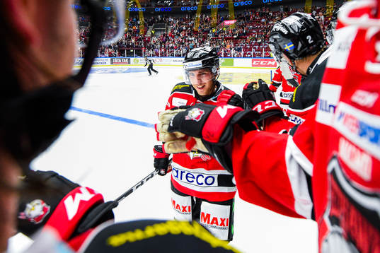 Malmö Redhawks spelare jublar