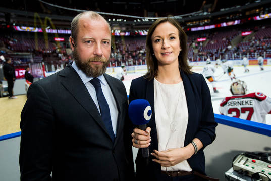 Cmores expert Petter Rönnqvist och kommentator Lena