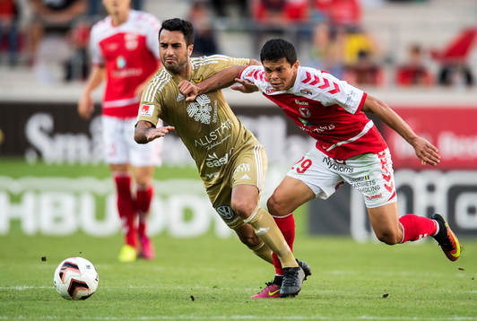 Östersunds Brwa Nouri och Kalmars Romário Pereira Sipião