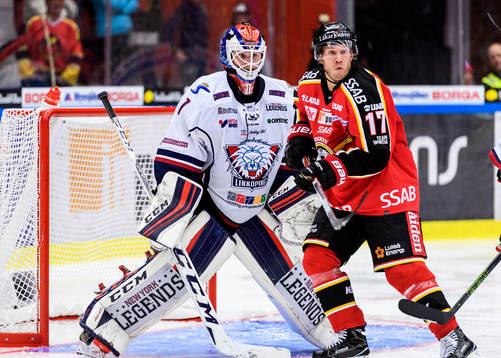 Linköpings målvakt Marcus Högberg och Luleås Andreas