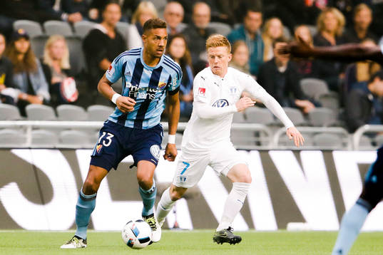 Djurgårdens Mathias Ranegie och Malmö FFs Anders