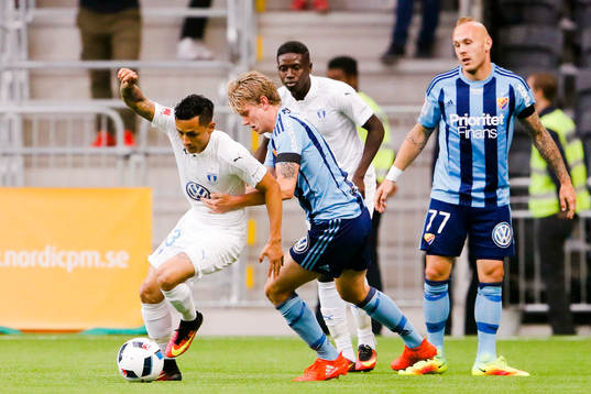 Malmö FFs Yoshimar Yotún och Djurgårdens Tim Björkström