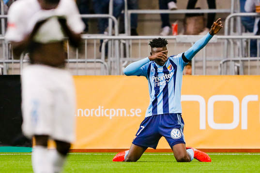 Djurgårdens Michael Olunga jublar