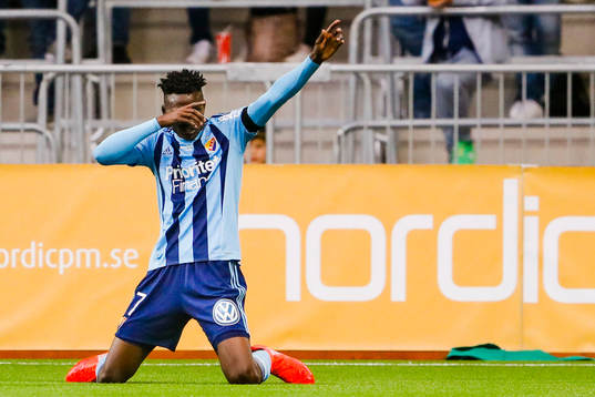 Djurgårdens Michael Olunga jublar