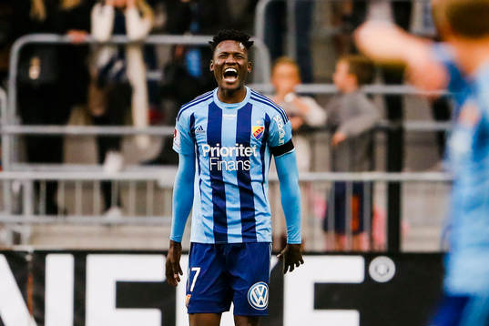 Djurgårdens Michael Olunga jublar