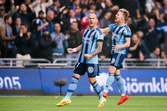Djurgårdens Magnus Eriksson jublar