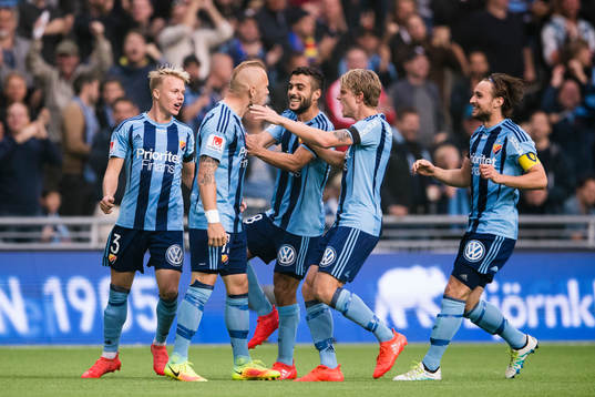 Djurgårdens Magnus Eriksson jublar