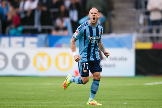 Djurgårdens Magnus Eriksson jublar