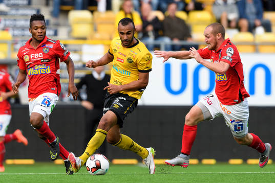 Elfsborgs Issam Jebali och Falkenbergs Christoffer Carlsson