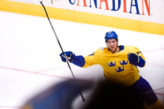 Sveriges Victor Hedman jublar