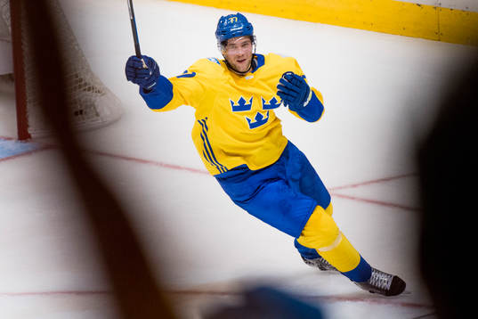 Sveriges Victor Hedman jublar