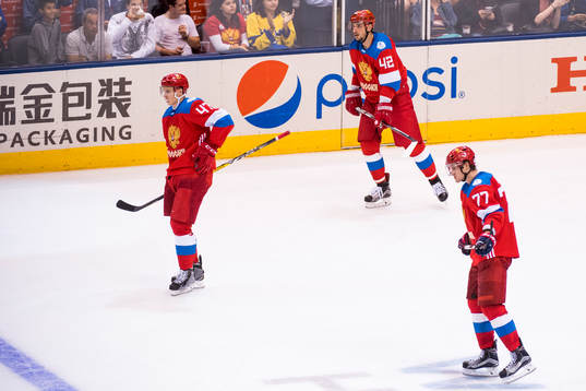 Rysslands Alexey Marchenko, Artem Anisimov och Ivan Telegin