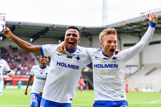 Norrköpings Niclas Eliasson och Nicklas Bärkroth jublar