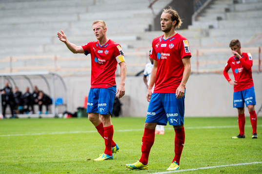 Helsingborgs Peter Larsson och Jonatan Olsson deppar
