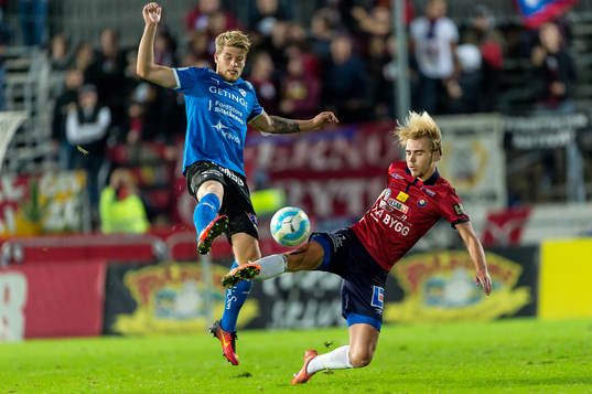 Halmstads Marcus Mathisen och Örgrytes Anton Henriksson