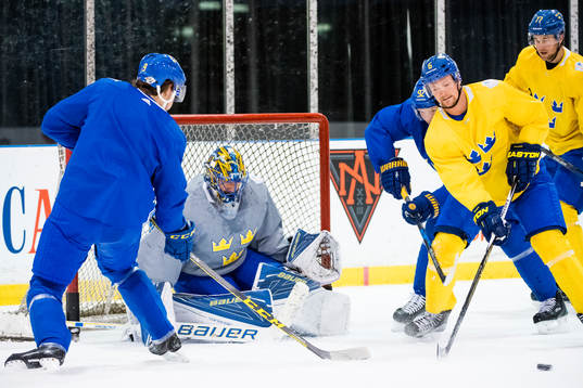 Sveriges Filip Forsberg och Anton Strålman i anfall mot