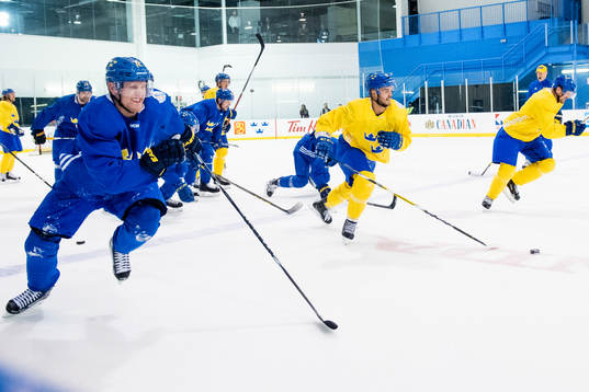 Sveriges Patric Hörnqvist, Niklas Hjalmarsson och Daniel