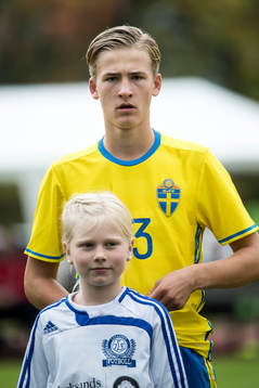 Sveriges Fredrik Hammar i fotbollsmatchen mellan Sverige